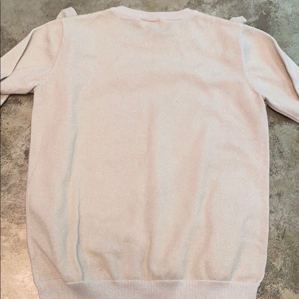 Girls Gold Ruffle Sweater - Picture 4 of 4